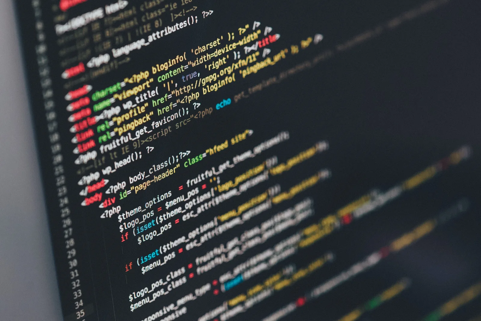 Computer code displayed on a screen.